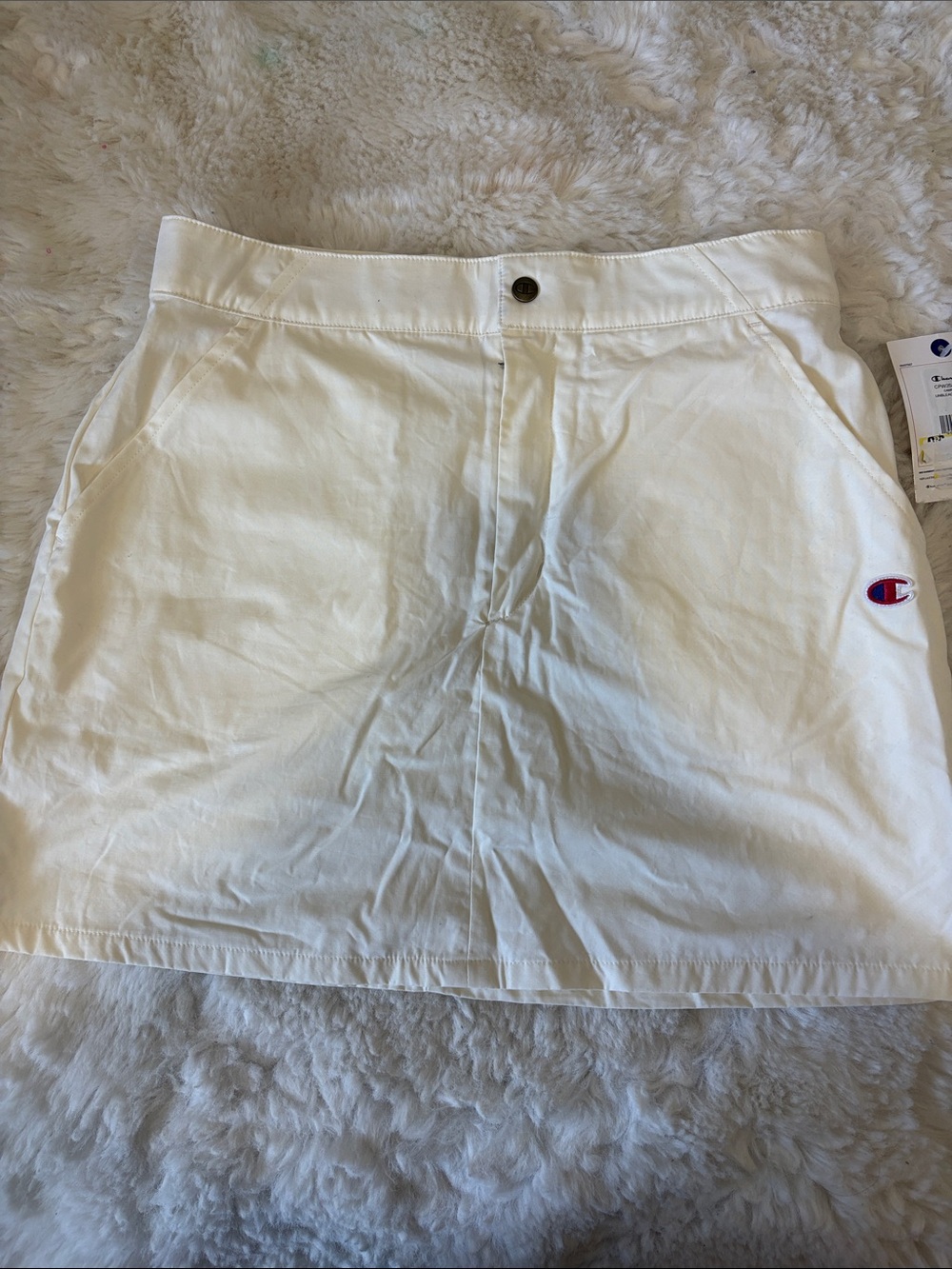 Champion White Sport Skirt with Logo Detail